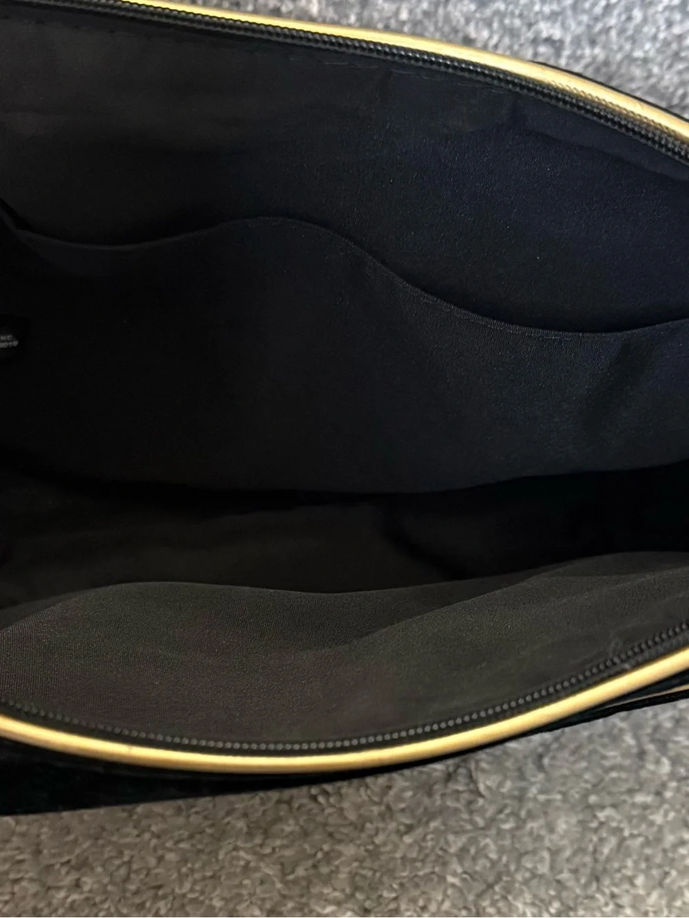 CHANEL Black Velvet Cosmetic Pouch with Gold Trim - Picture 3 of 4
